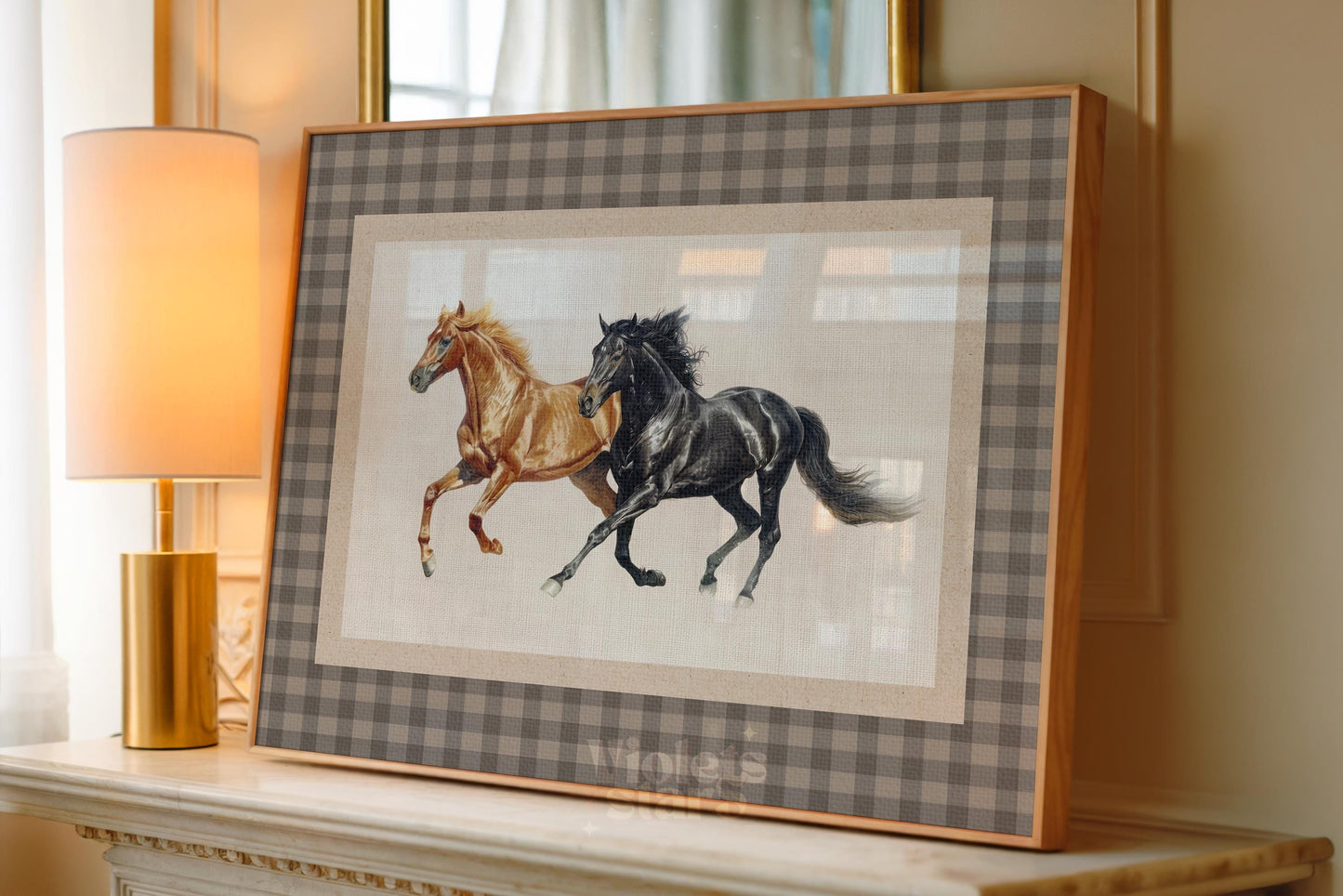 Wild Horses Print | Neutral Farmhouse Decor Poster