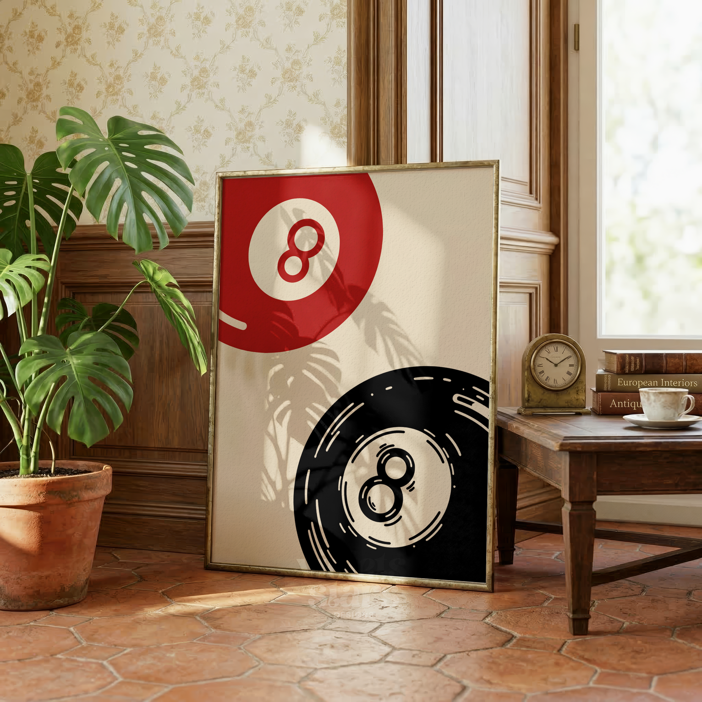Retro 8 Ball Wall Art | Digital Download
