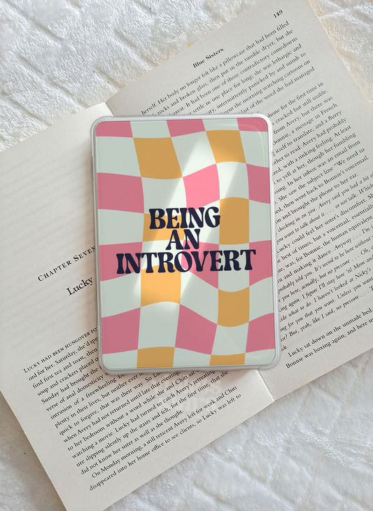 Printable Kindle Insert | Being an Introvert | Pink / Orange | Digital Download