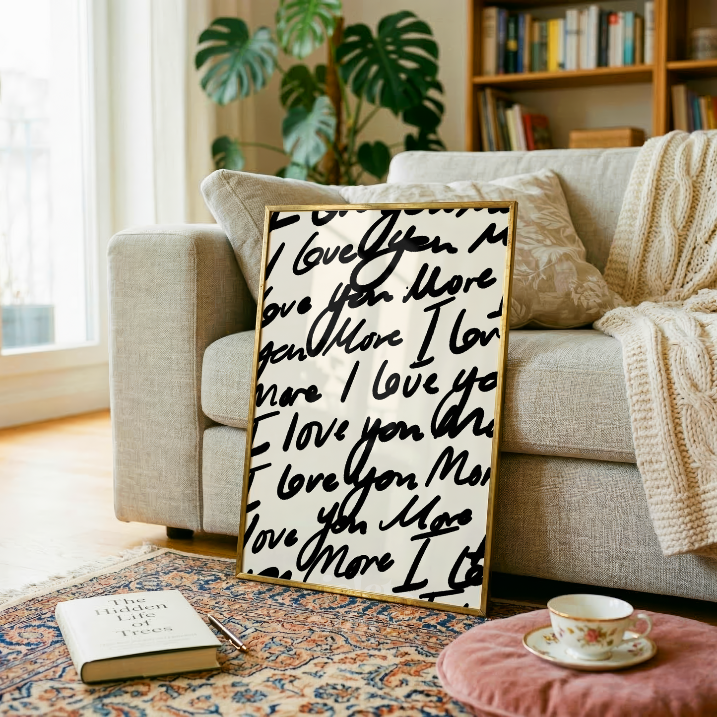 I Love You More | Neutral Handwritten Wall Poster