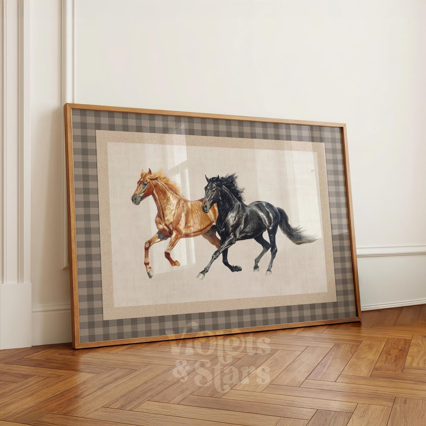 Wild Horses Print | Neutral Farmhouse Decor Poster
