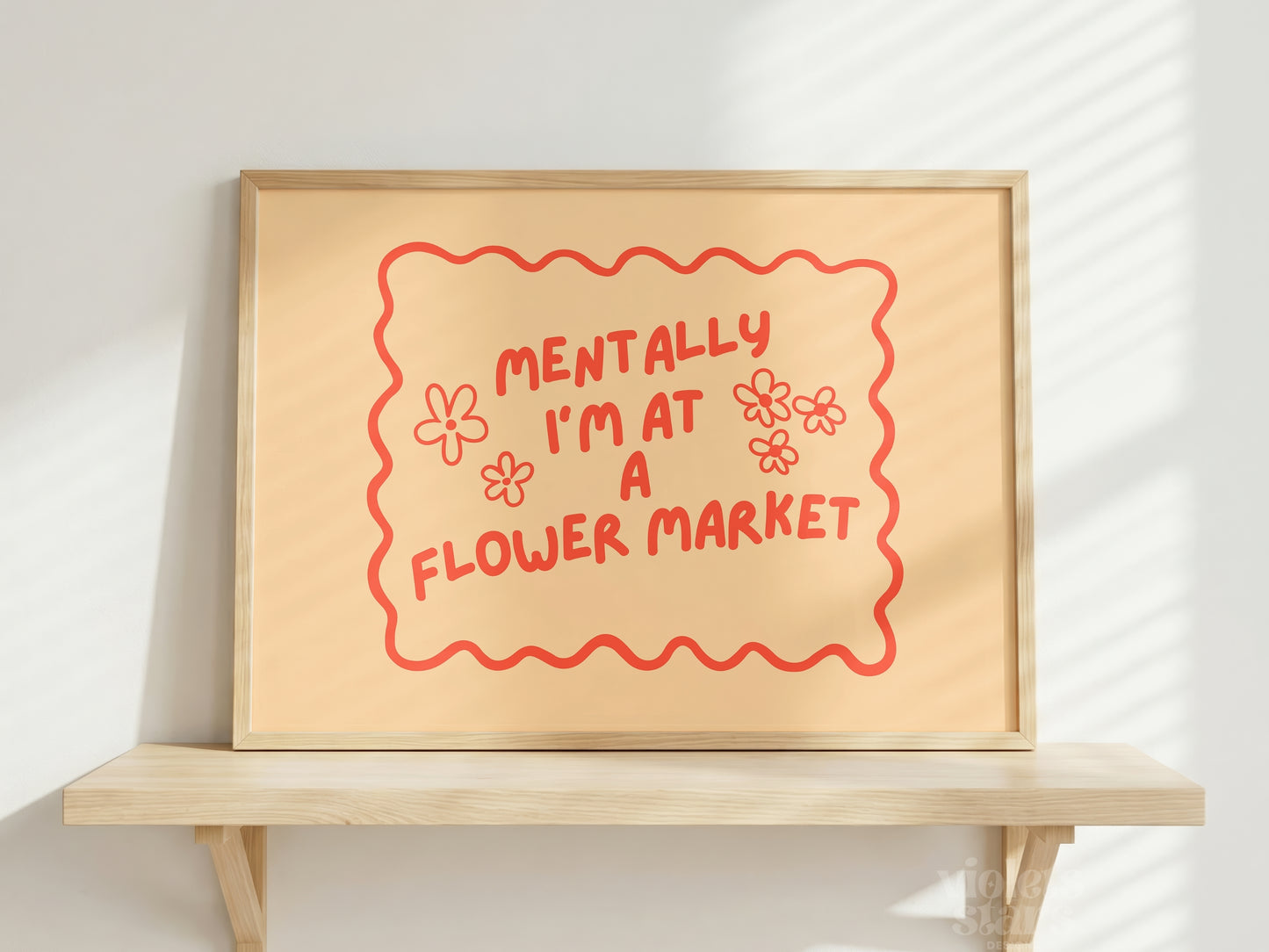 Mentally I'm at a Flower Market | Dopamine Decor Wall Poster | Orange / Red