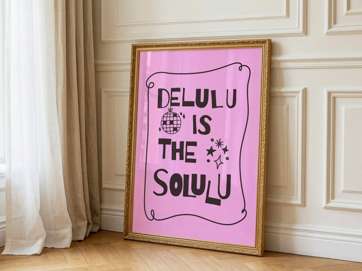 Delulu Is The Solulu Art | Pink | Digital Download