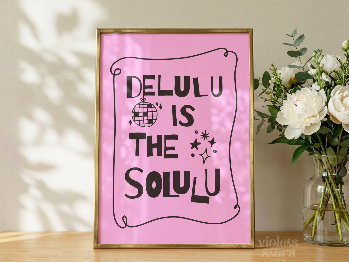 Delulu Is The Solulu Art | Pink | Digital Download