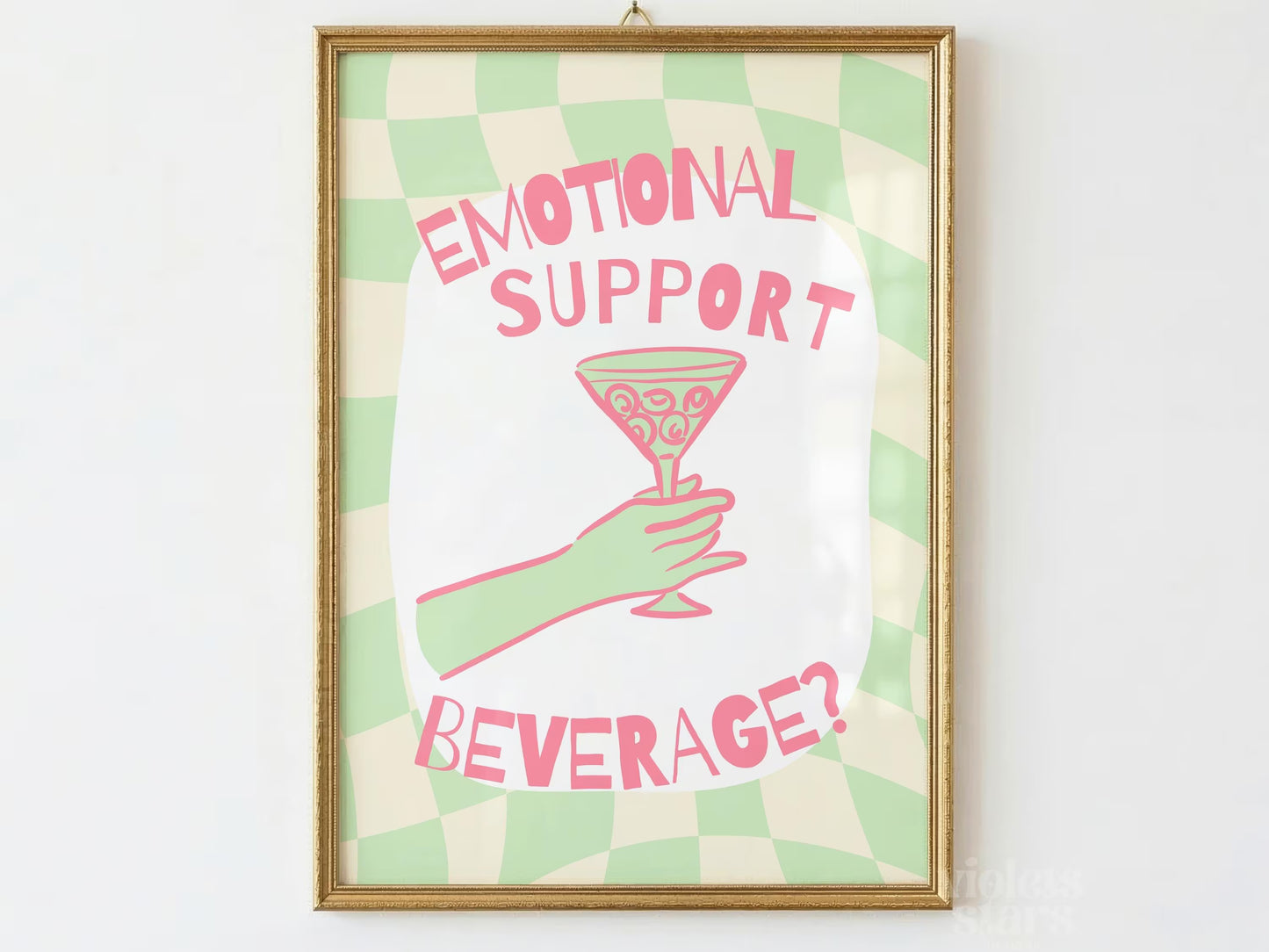 Emotional Support Beverage | Dopamine Decor Artwork | Digital Download