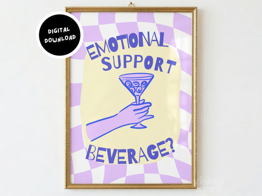 Emotional Support Beverage Art | Lilac | Digital Download