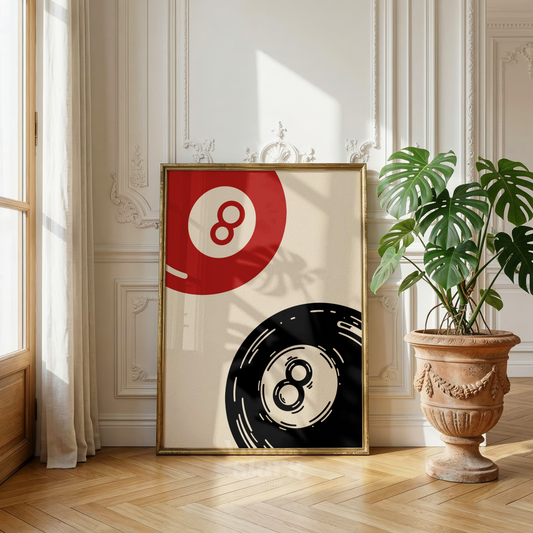 Retro 8 Ball Wall Art | Digital Download