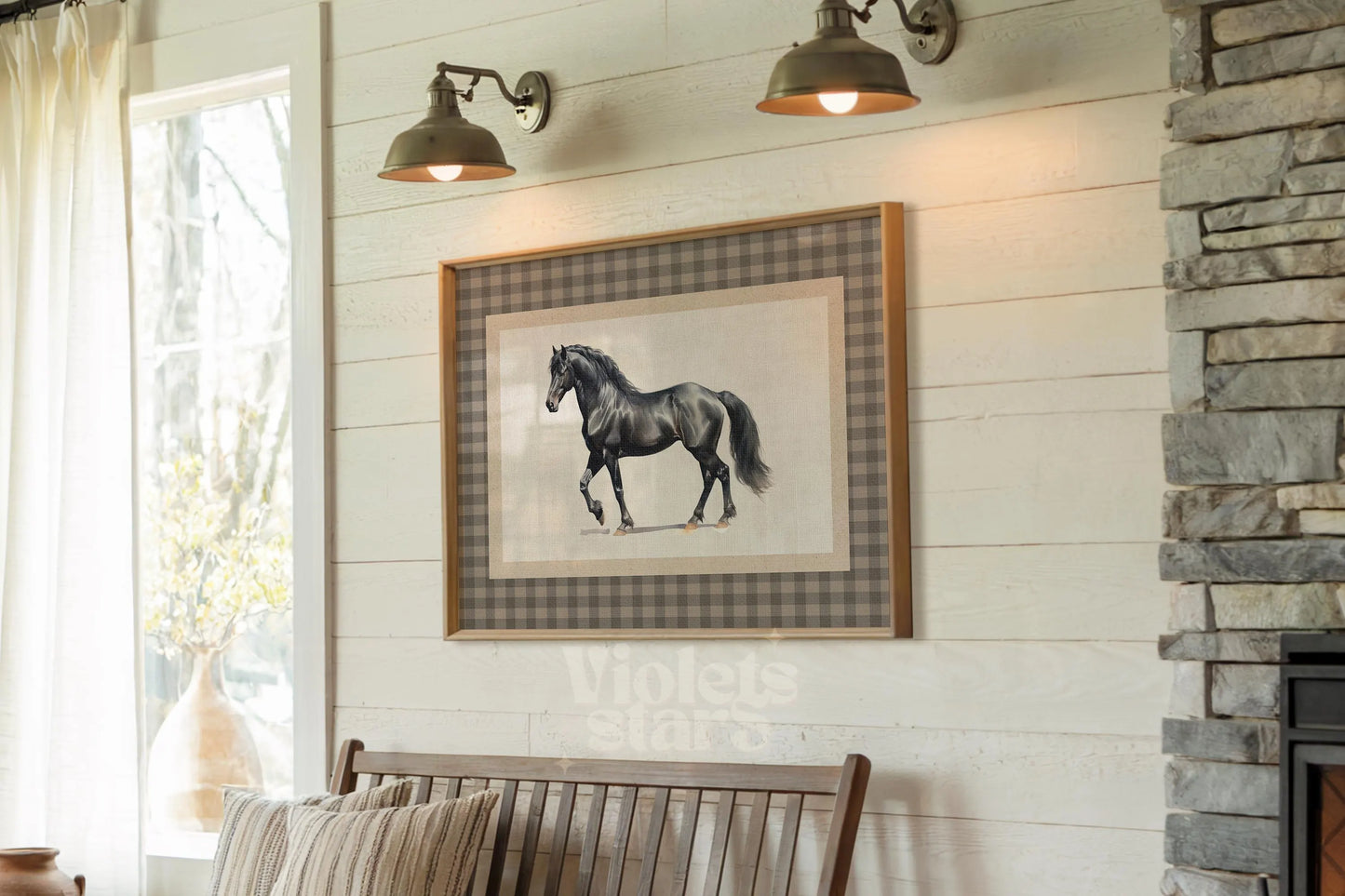 Vintage Farmhouse Equestrian Print | Single Poster