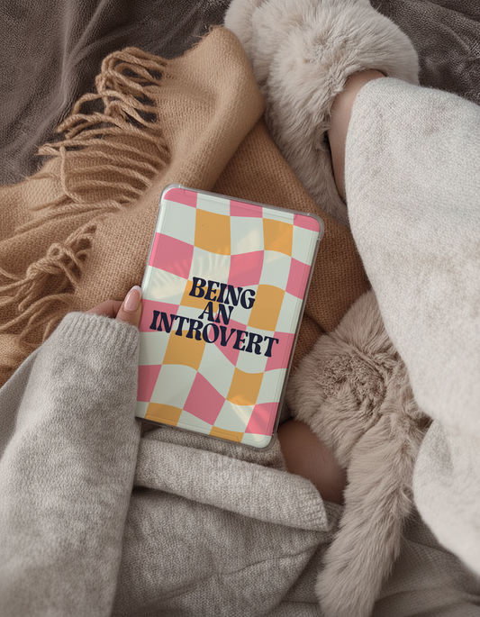 Printable Kindle Insert | Being an Introvert | Pink / Orange | Digital Download