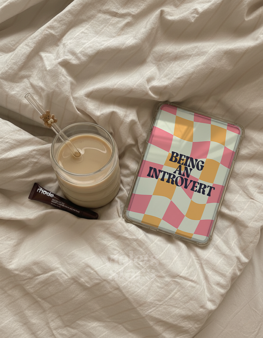 Printable Kindle Insert | Being an Introvert | Pink / Orange | Digital Download