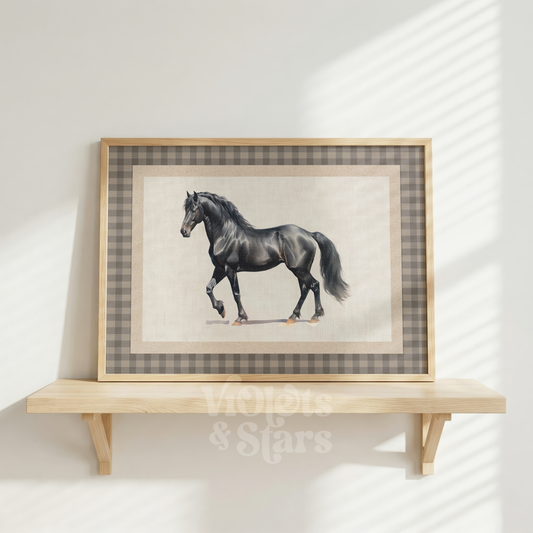 Vintage Farmhouse Equestrian Print | Single Poster