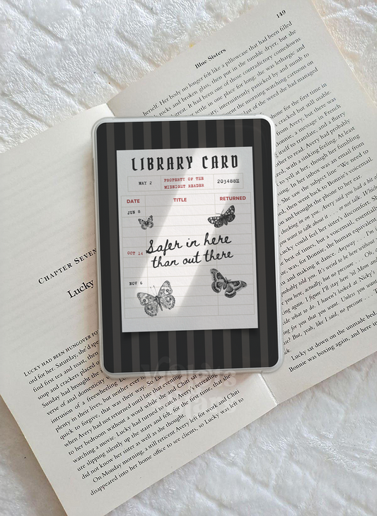 Gothic Library Card Printable Kindle Insert | Whimsigoth E Reader Inlay | Digital Download