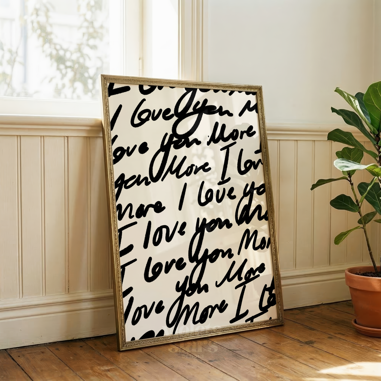 I Love You More | Neutral Handwritten Wall Poster