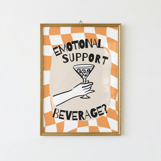 Emotional Support Beverage Poster | Orange