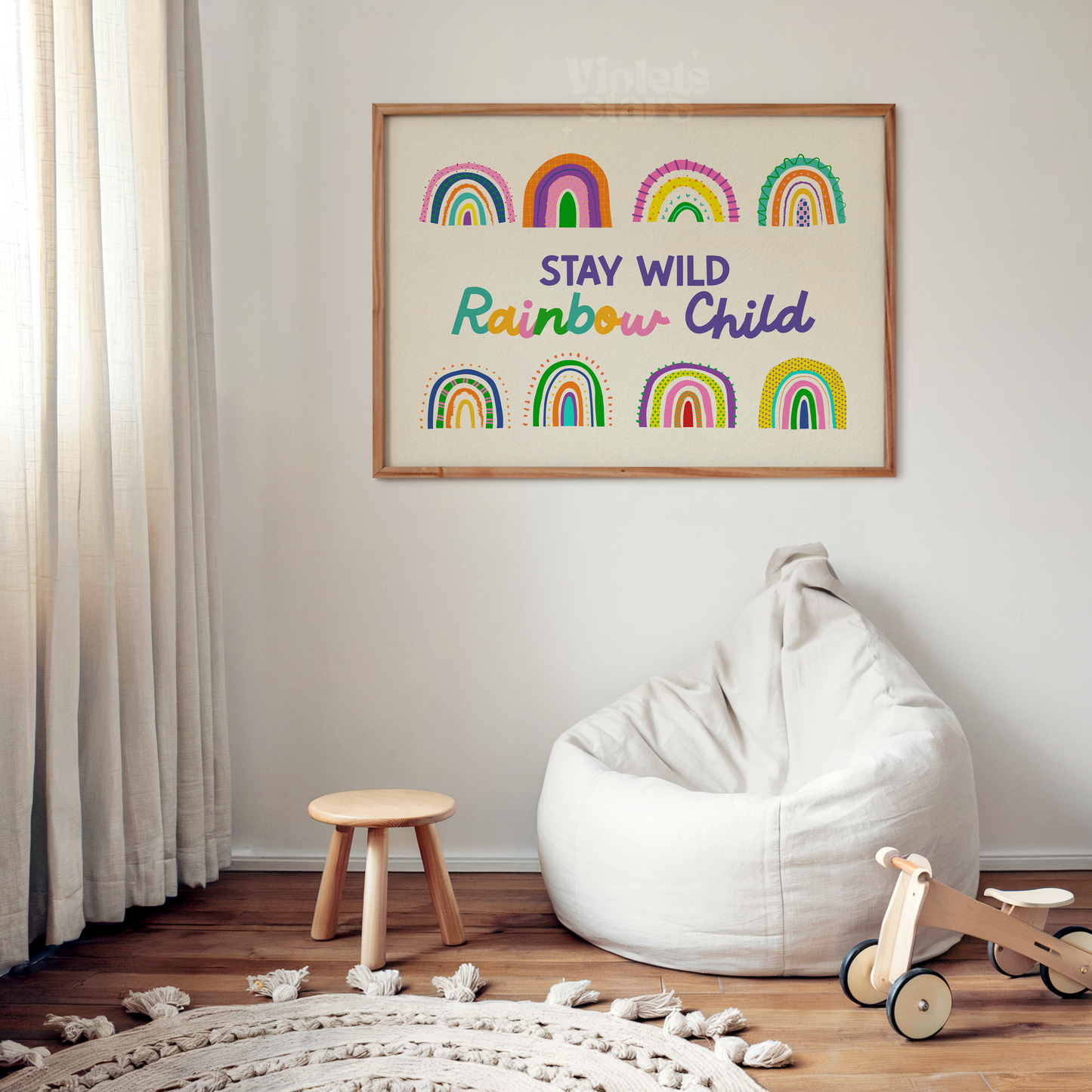 Stay Wild Rainbow Child | Kids Nursery Bedroom Poster